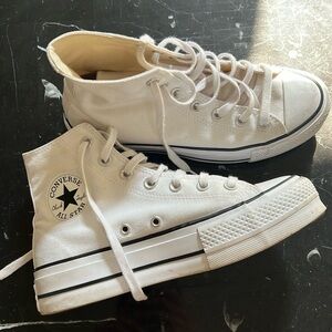 Converse White All Star Platforms Women’s 8